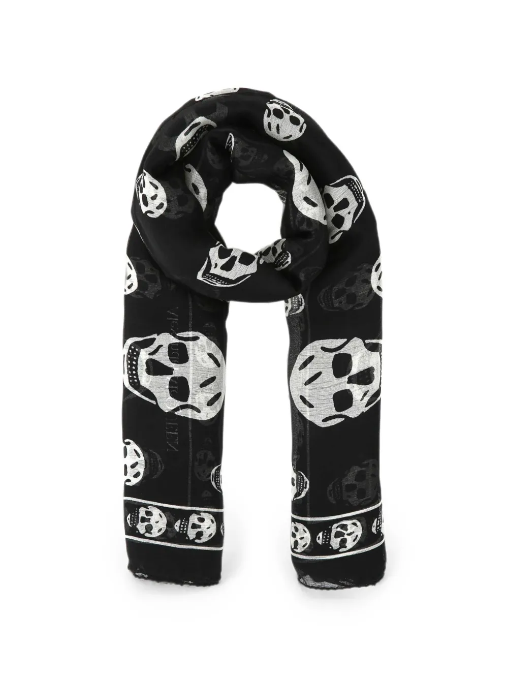 Alexander McQueen Classic skull-print silk scarf - Nero