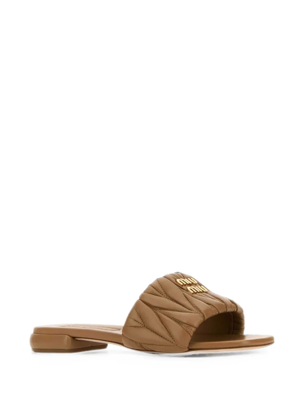 Miu leather slippers Beige