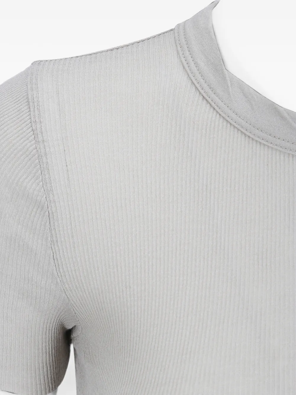 James Perse Ribgebreid T-shirt Grijs