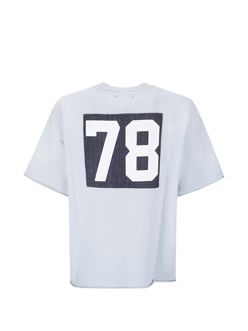 Golden Goose logo-print raw-edge T-shirt Blauw