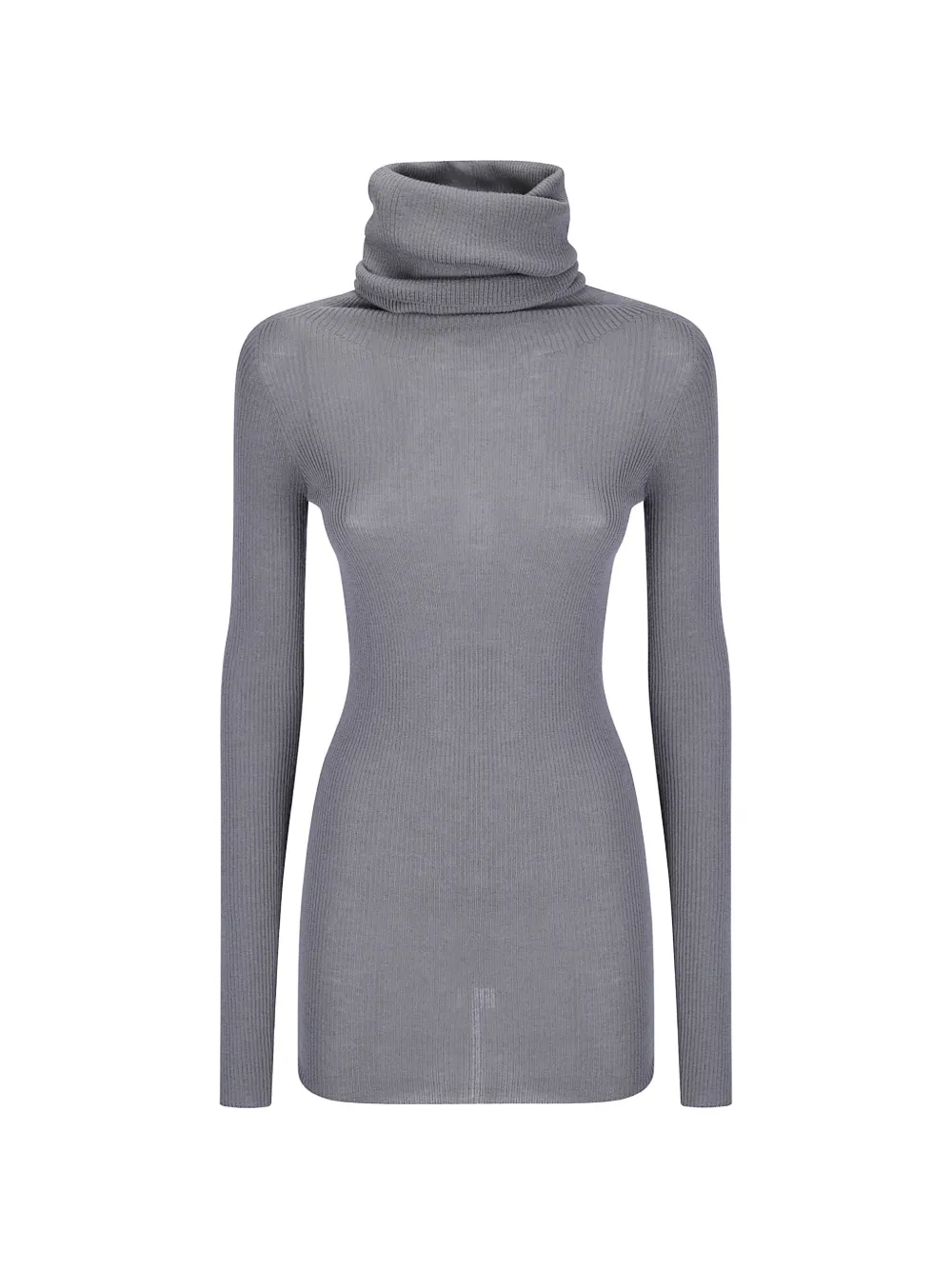 Rick Owens Ls Tube ribbed-knit roll-neck sweater - Grigio