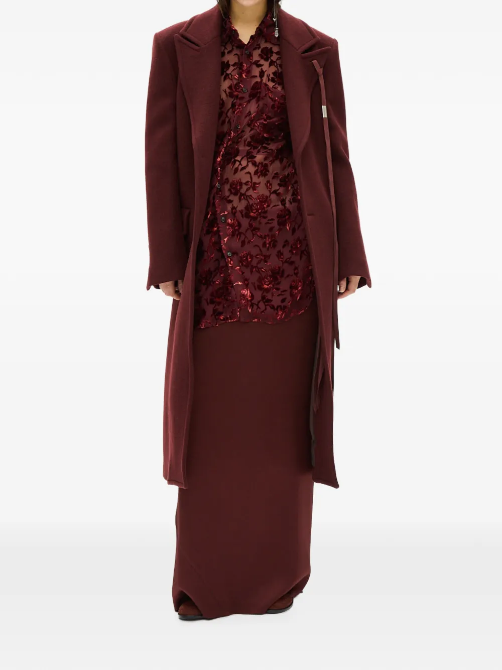 Ann Demeulemeester Elisabeth blouse met bloemen-devoré Rood