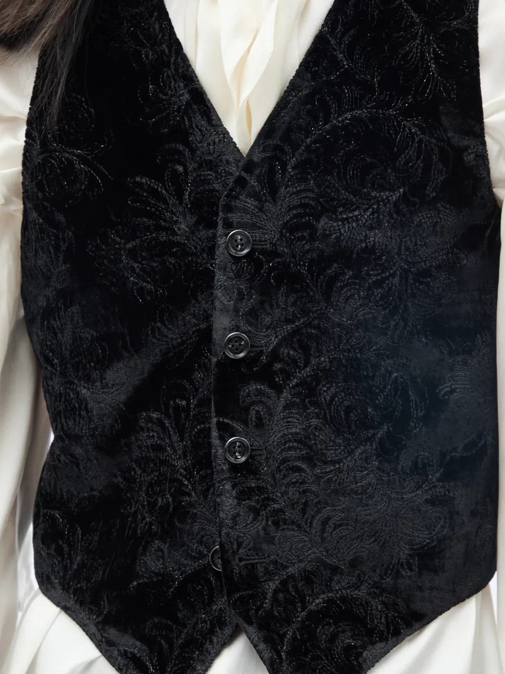 Ann Demeulemeester Kaare fluwelen gilet met paisley-borduurwerk Zwart