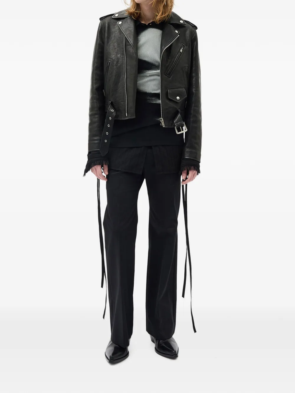 Ann Demeulemeester Greg Portrait-print Tulle T-shirt in Black, view 2