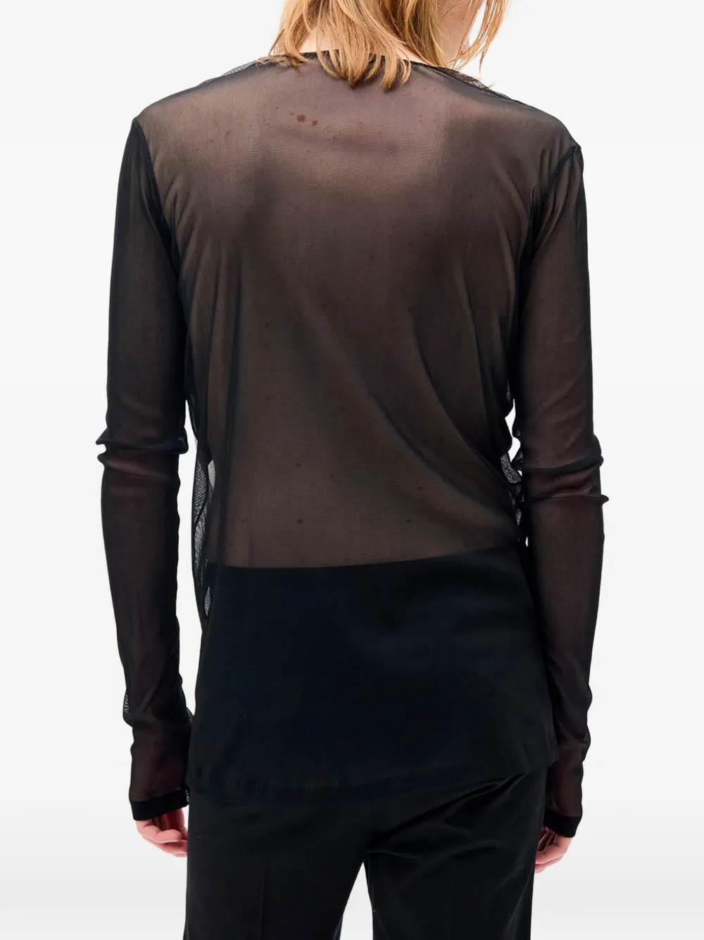Ann Demeulemeester Greg Portrait-print Tulle T-shirt in Black, view 4