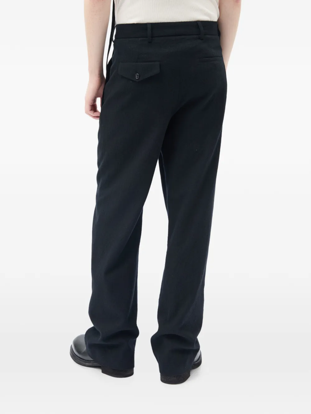 Ann Demeulemeester Broek van geborsteld wol Zwart