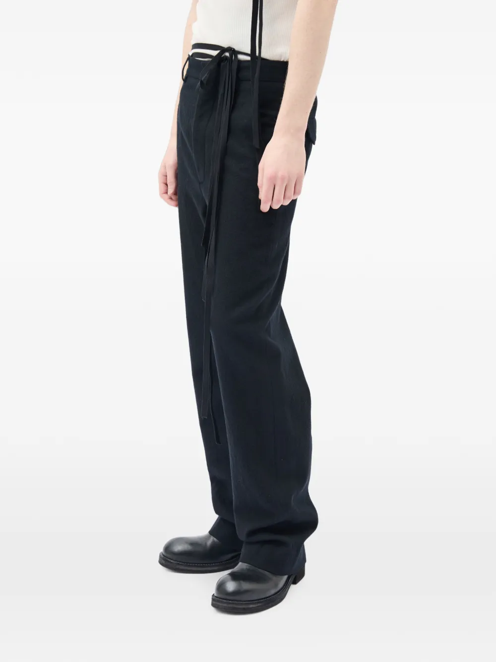 Ann Demeulemeester Broek van geborsteld wol Zwart