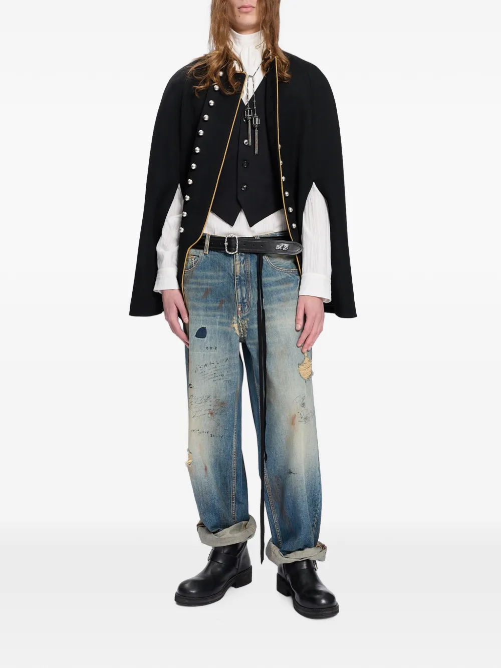 Ann Demeulemeester Gabardine wollen gilet Zwart