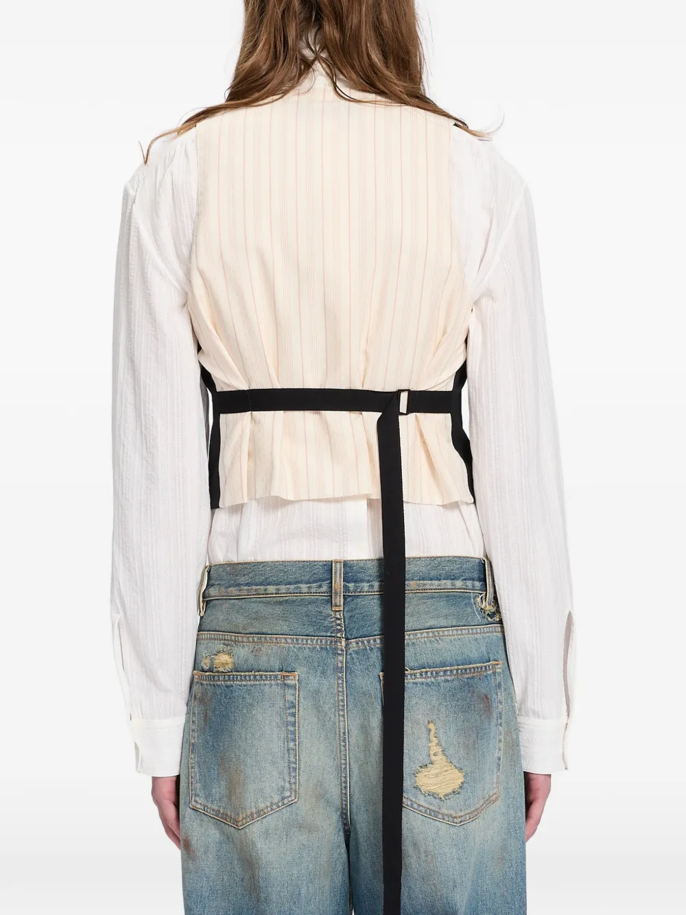Ann Demeulemeester Gabardine wollen gilet Zwart