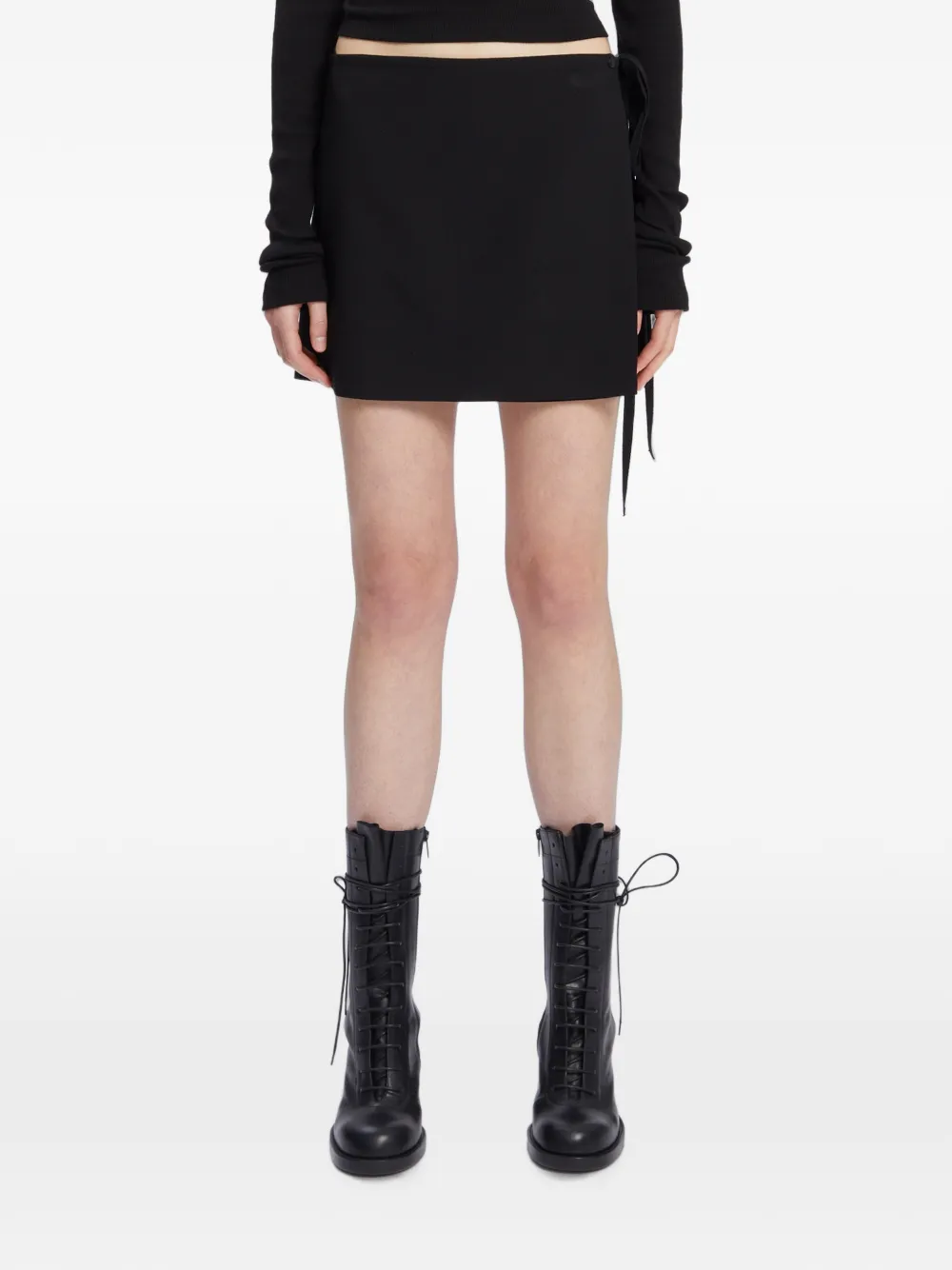 Ann Demeulemeester wrap-style mini skirt - Nero