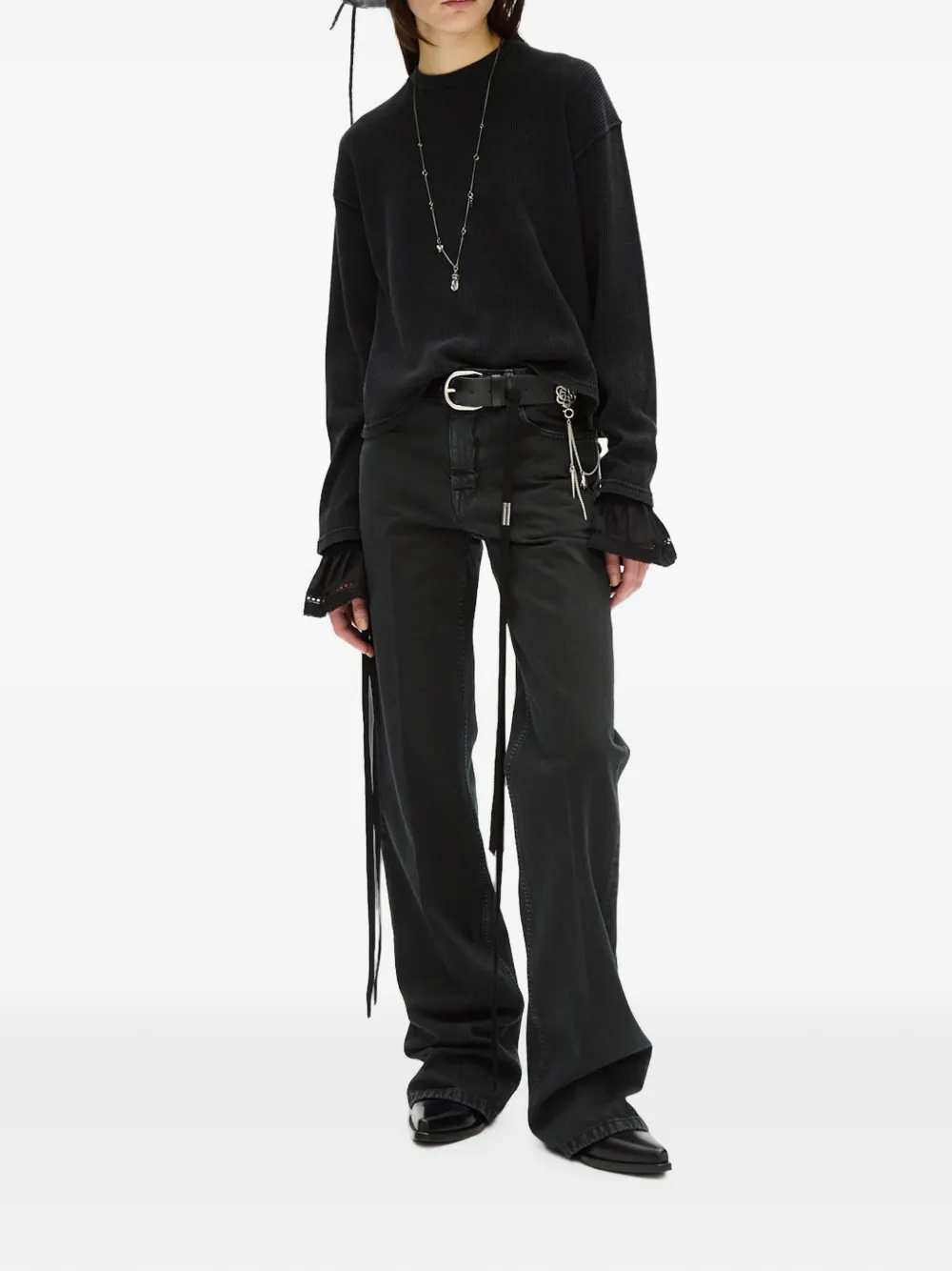 Ann Demeulemeester Vive jeans met stonewashed-effect Zwart