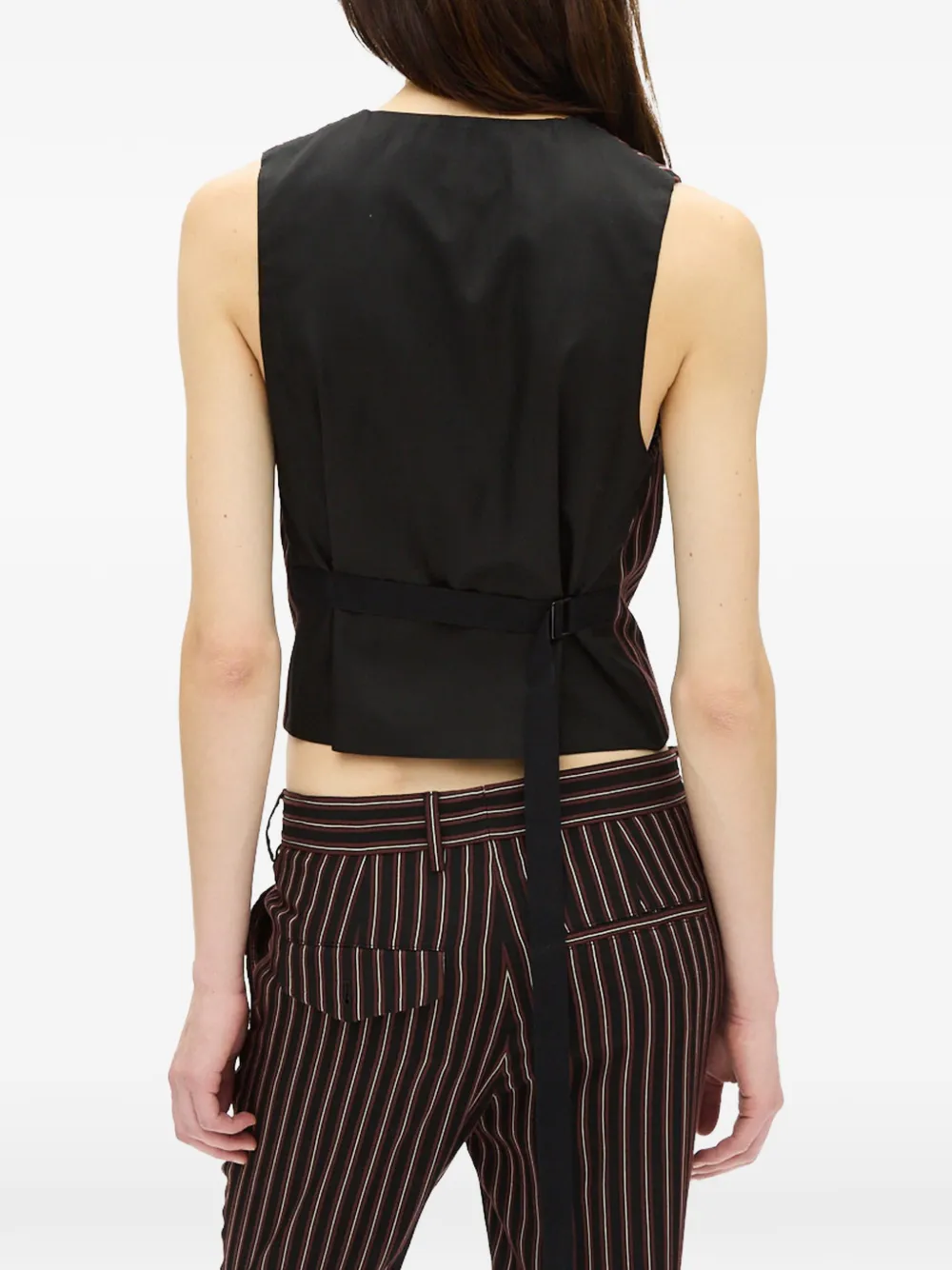 Ann Demeulemeester Stanse Pinstripe Waistcoat in Black, view 4