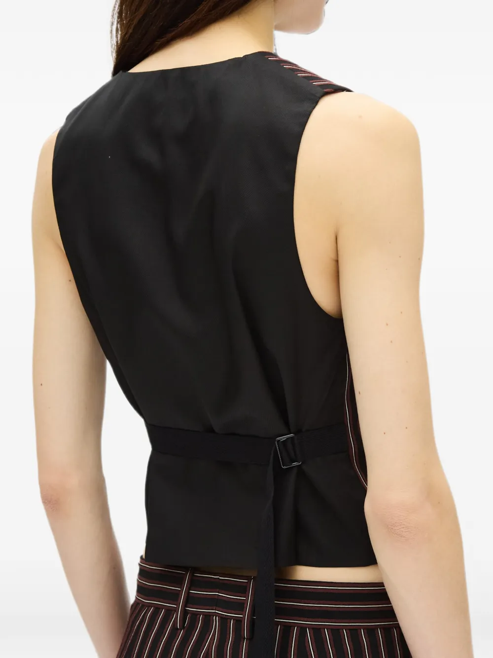 Ann Demeulemeester Stanse Pinstripe Waistcoat in Black, view 5