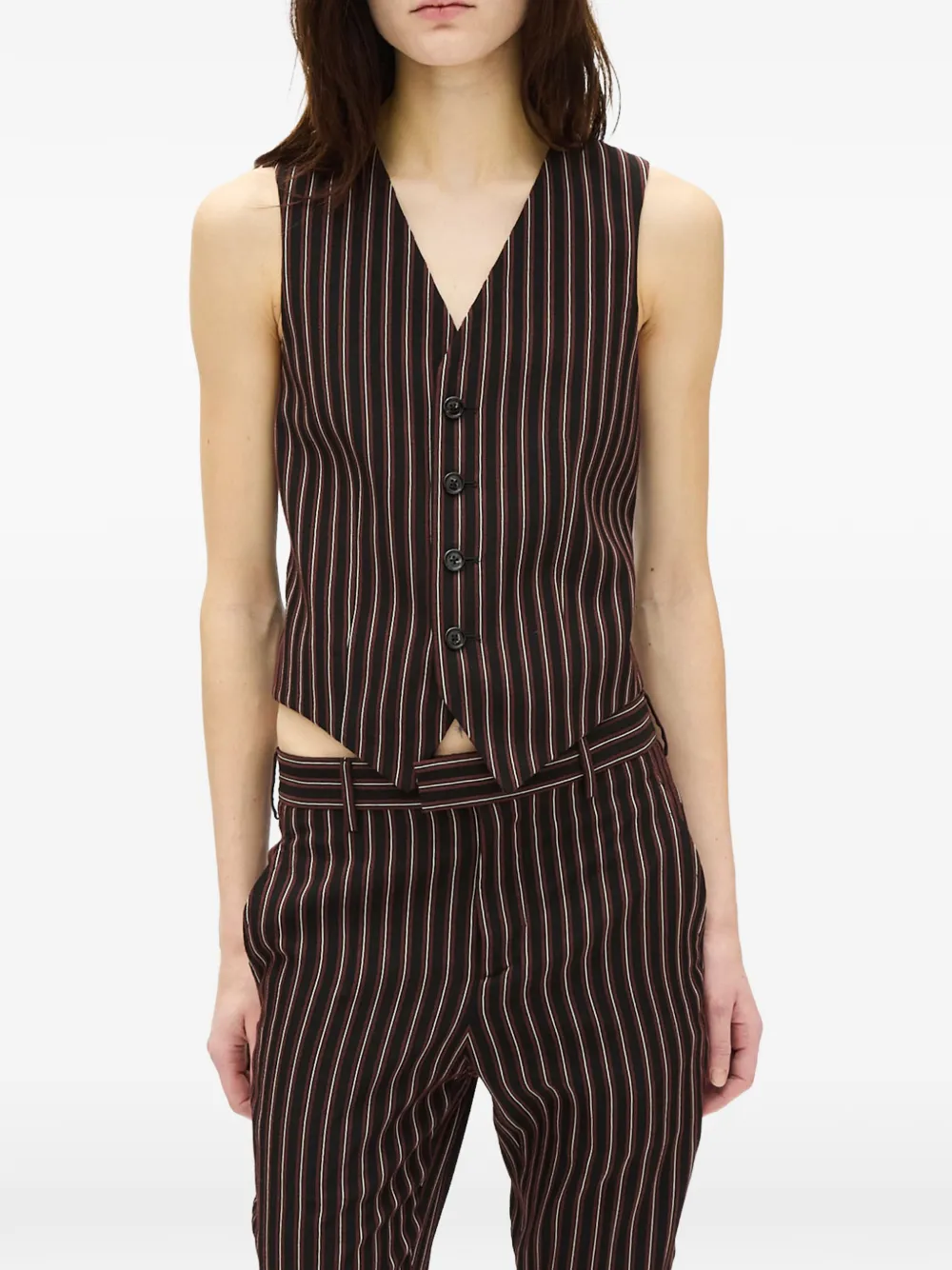Ann Demeulemeester Stanse pinstripe waistcoat - Nero