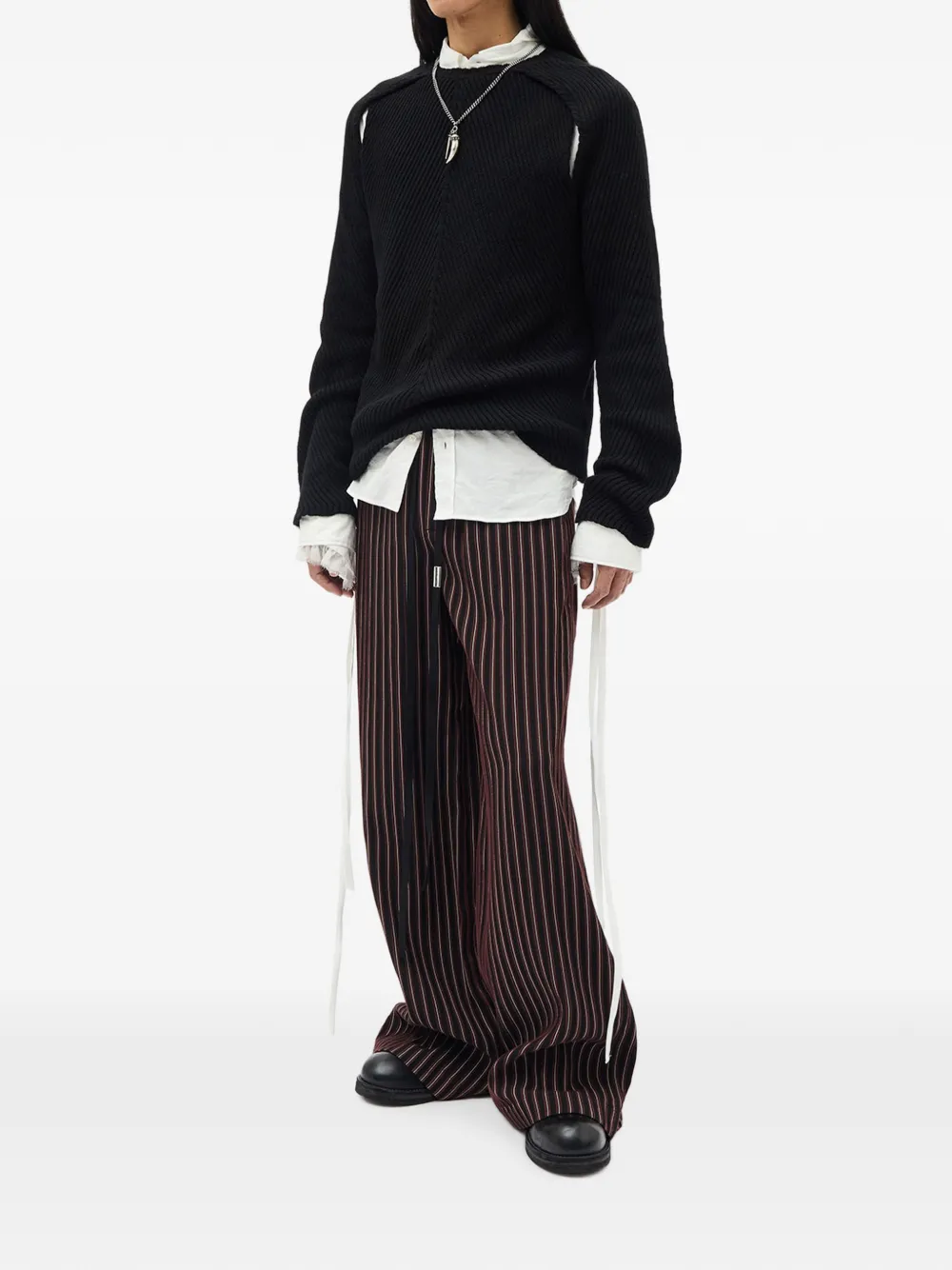 Ann Demeulemeester Ribgebreide trui Zwart