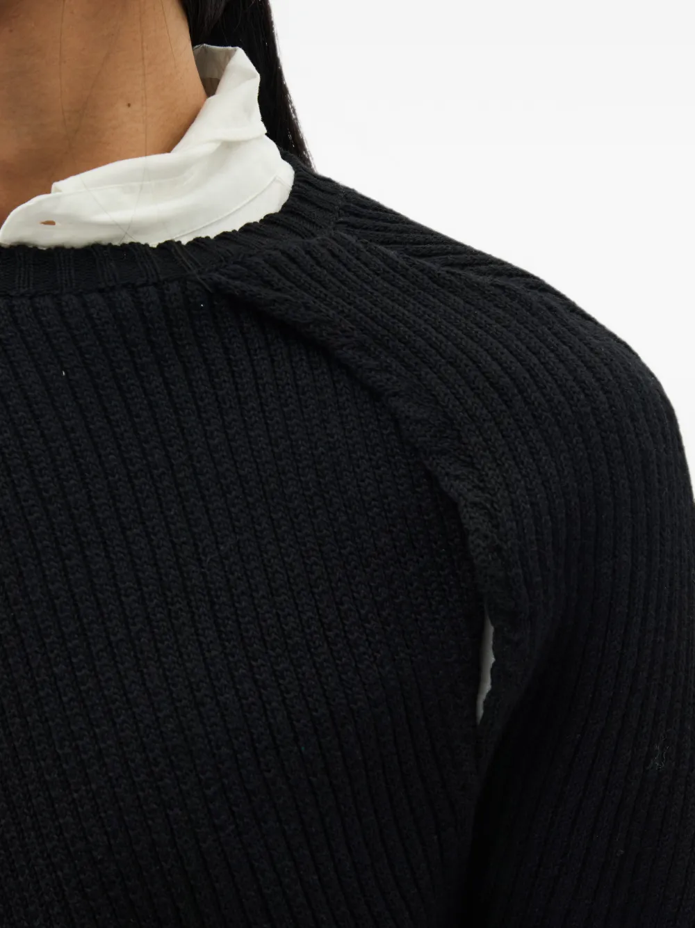 Ann Demeulemeester Ribgebreide trui Zwart