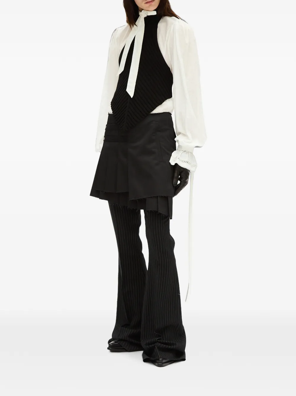 Ann Demeulemeester Gestreepte broek Zwart