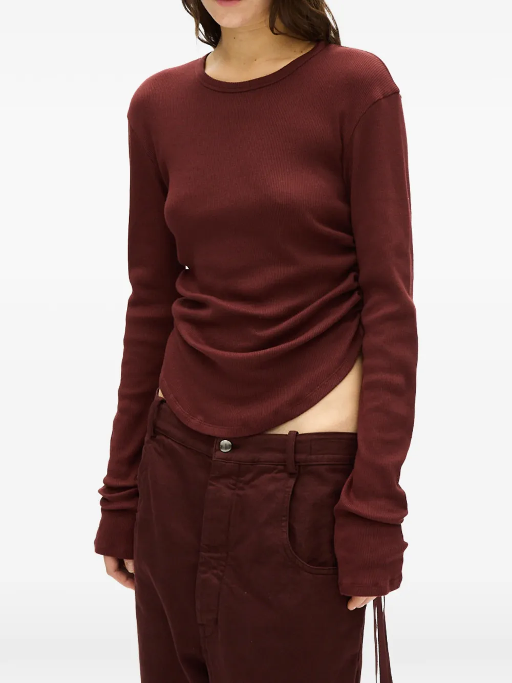 Ann Demeulemeester Gekreukt T-shirt met stippen Bruin