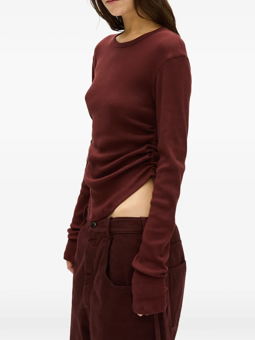 Ann Demeulemeester Gekreukt T-shirt met stippen Bruin