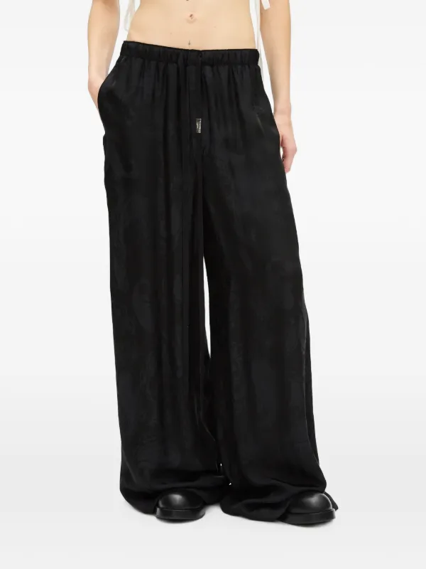 Ann Demeulemeester Nevi Paisley Satin Trousers in Black