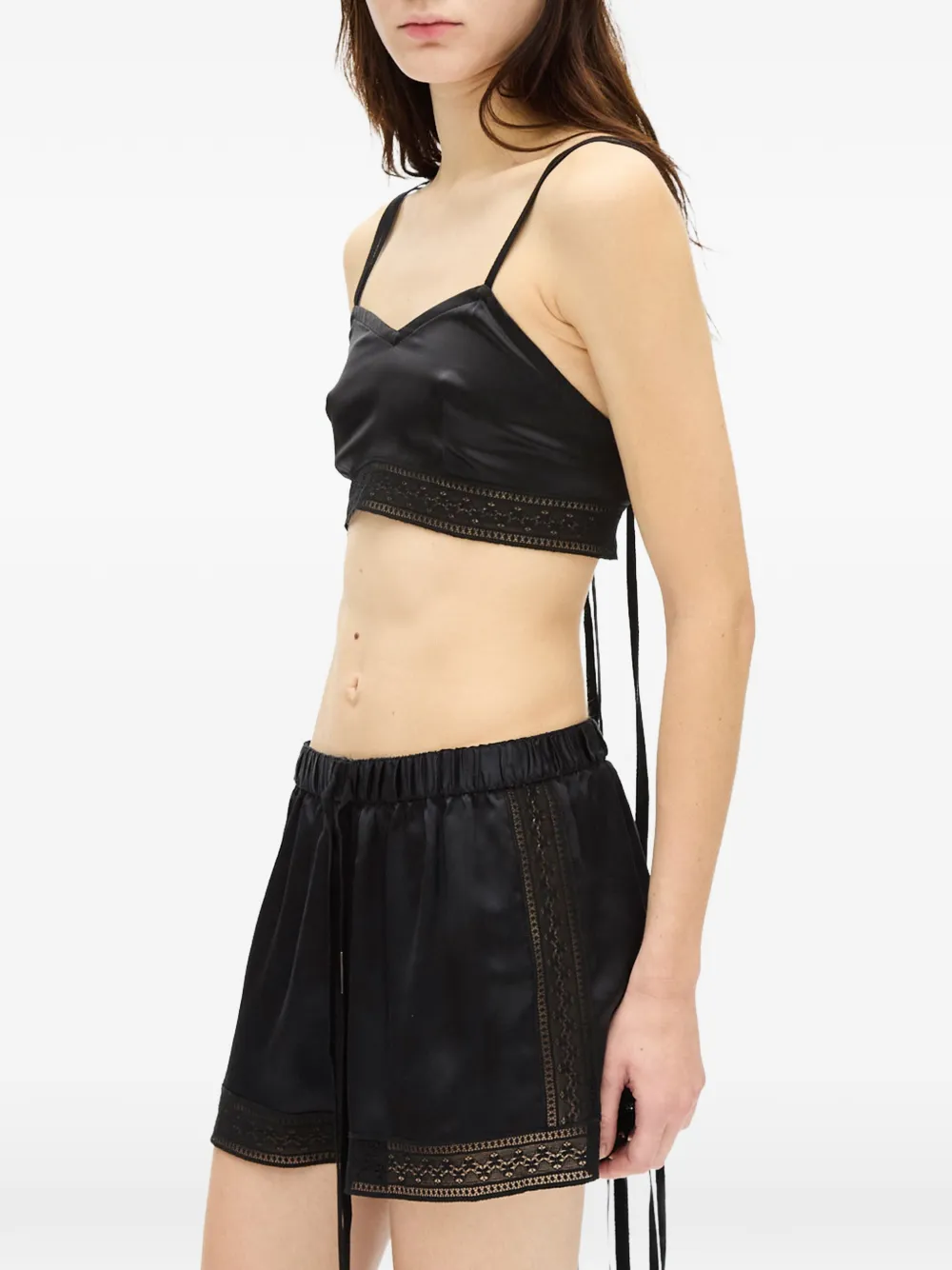 Ann Demeulemeester Xaja bralette met kanten afwerking Zwart