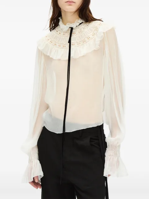 Ann Demeulemeester sheer ruffled blouse