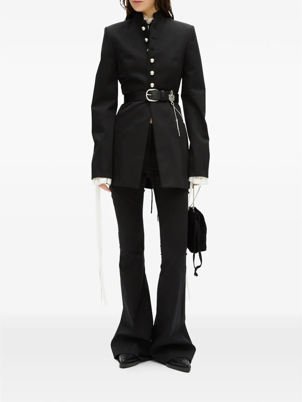 Ann Demeulemeester Yana jack met knopen Zwart