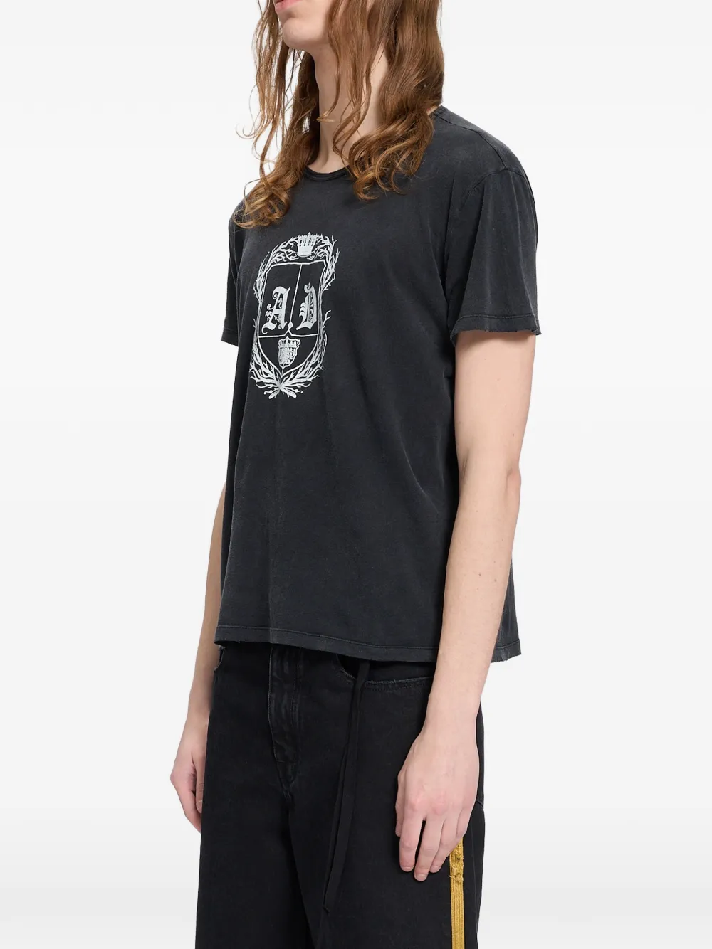 Ann Demeulemeester T-shirt met logoprint Zwart
