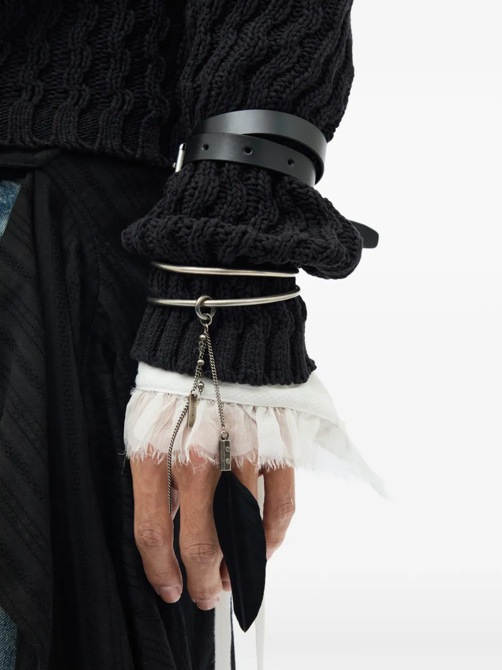 Ann Demeulemeester Areld chunky gebreide katoenen trui Zwart