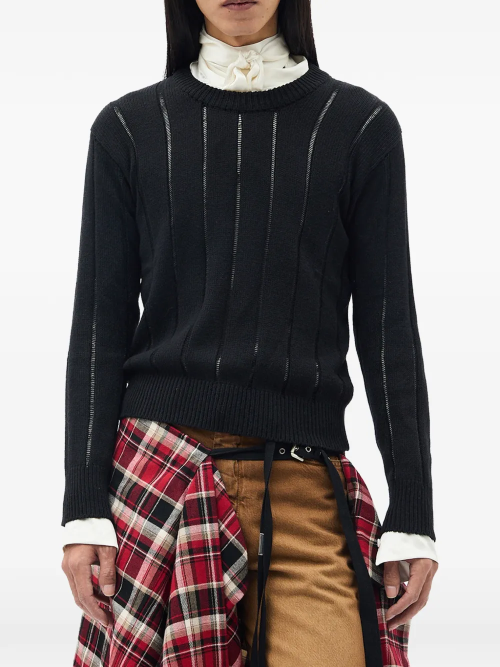 Ann Demeulemeester Rikki brushed-rib sweater - Nero