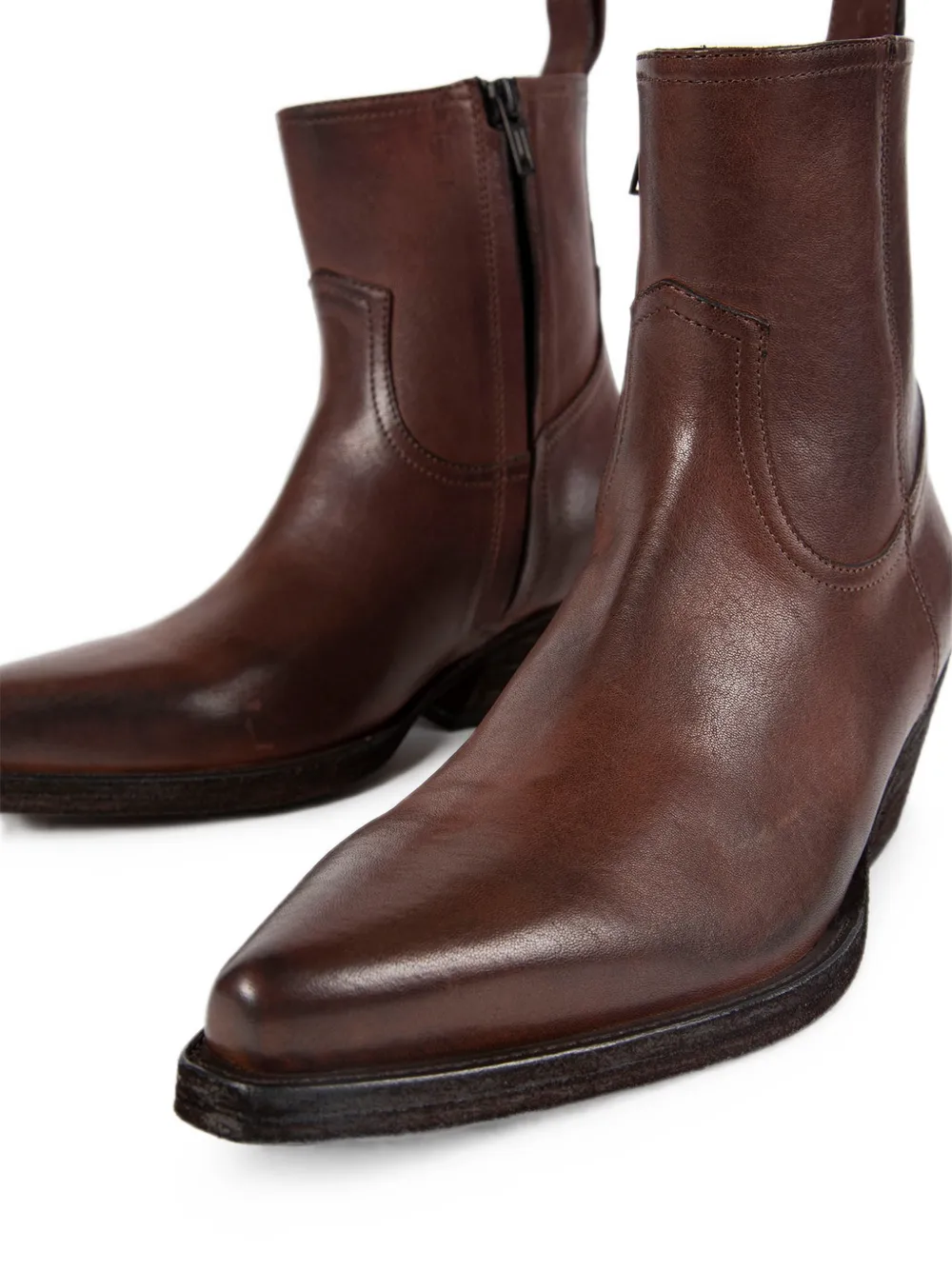 Ann Demeulemeester Pointed-toe Ankle Boots in Brown, view 5