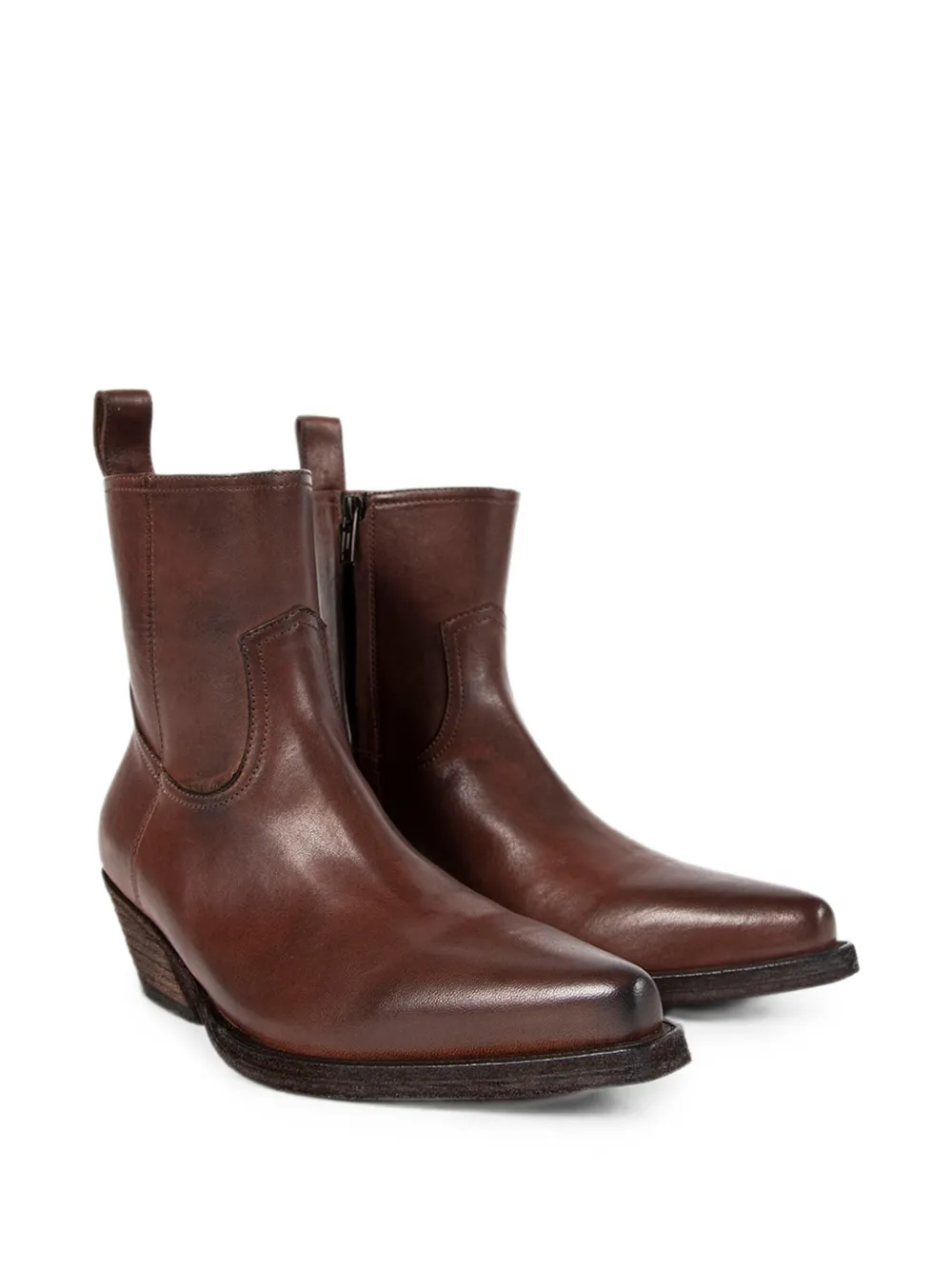 Ann Demeulemeester Pointed-toe Ankle Boots in Brown, view 2