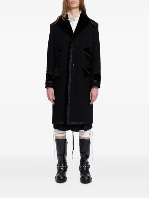 Ann Demeulemeester abrigo con ribete bordado