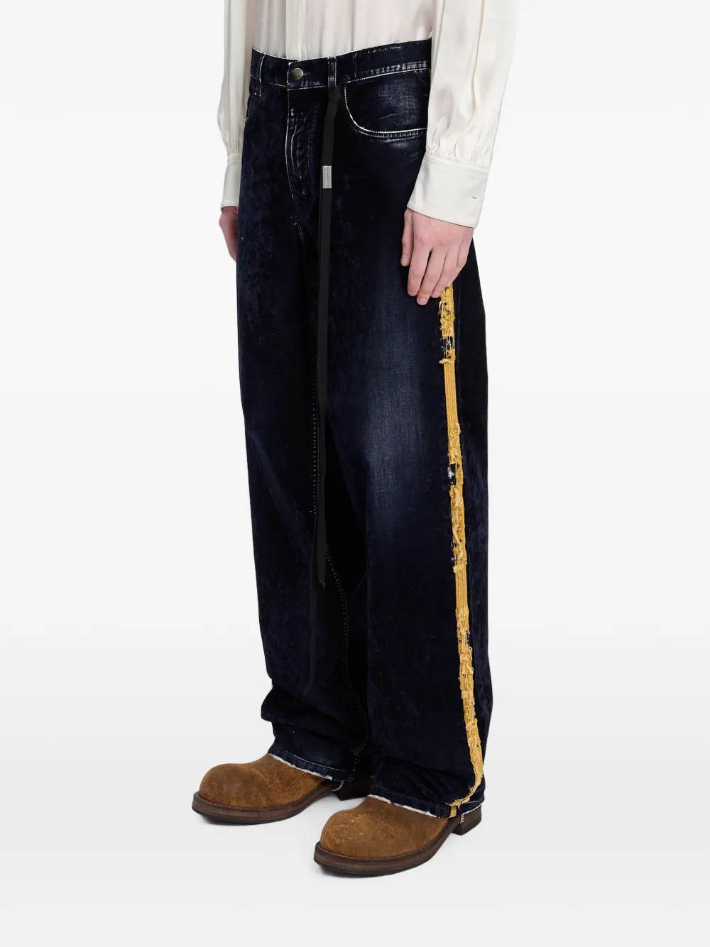 Ann Demeulemeester Jeans met wijde pijpen Blauw