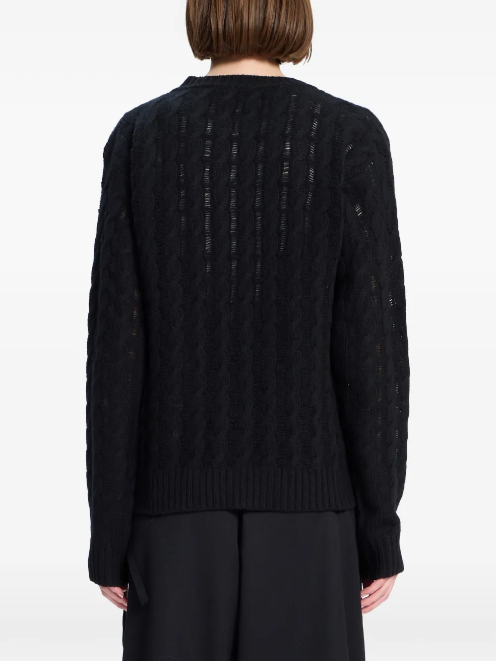 Ann Demeulemeester Kabelgebreide trui van wolblend Zwart