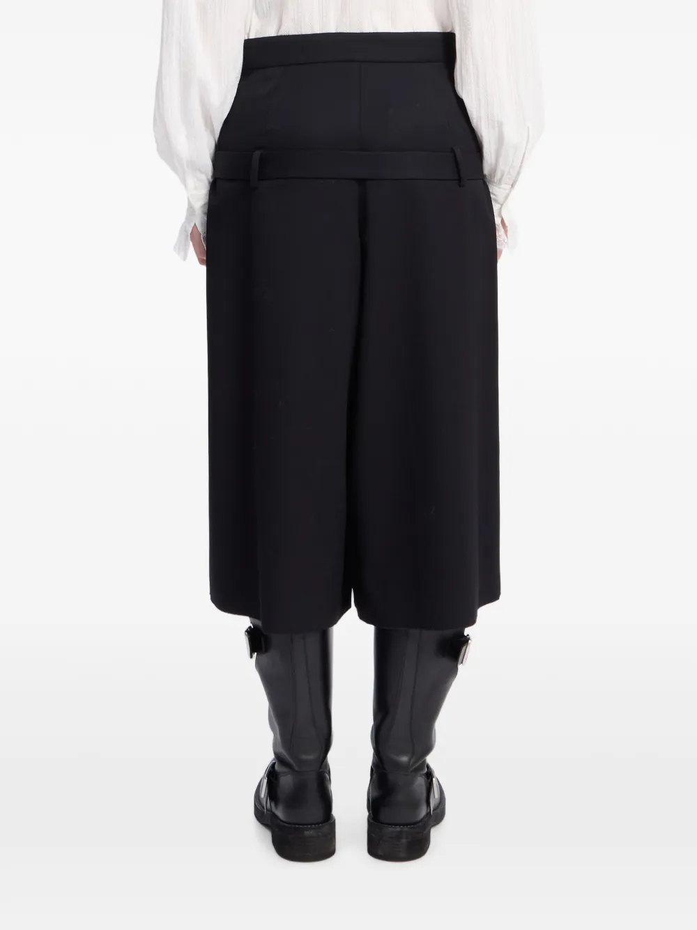 Ann Demeulemeester Plooibroek met ceintuur Zwart