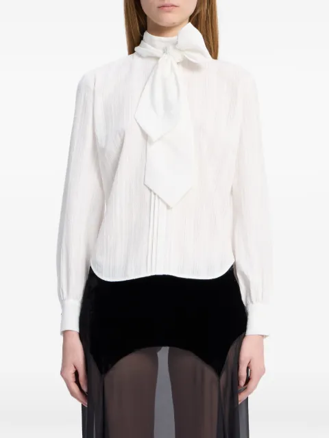 Ann Demeulemeester tie-neck pleated blouse