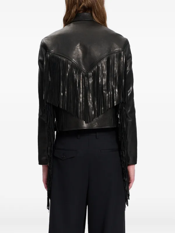Ann Demeulemeester Karo Leather Jacket | Black | FARFETCH