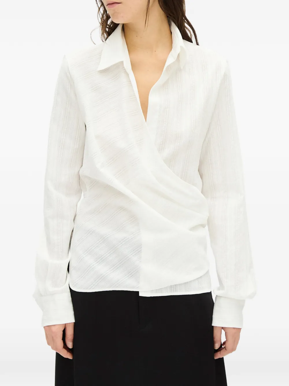 Ann Demeulemeester Alba wrap-style shirt - Bianco