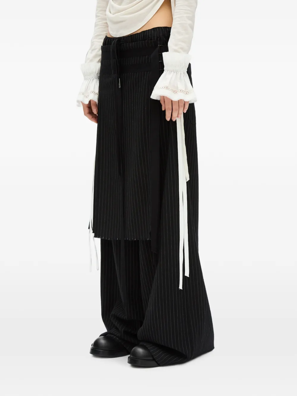 Ann Demeulemeester Suna ruffled cuffs - Bianco