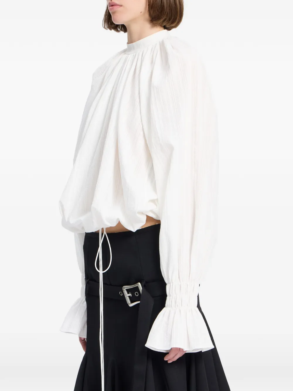 Ann Demeulemeester Blouse met flared cuffs Wit