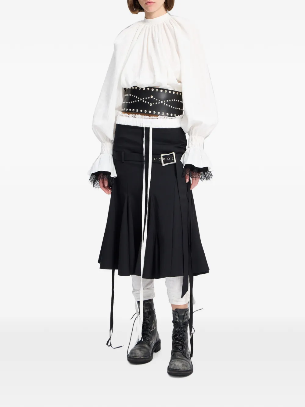 Ann Demeulemeester Blouse met flared cuffs Wit