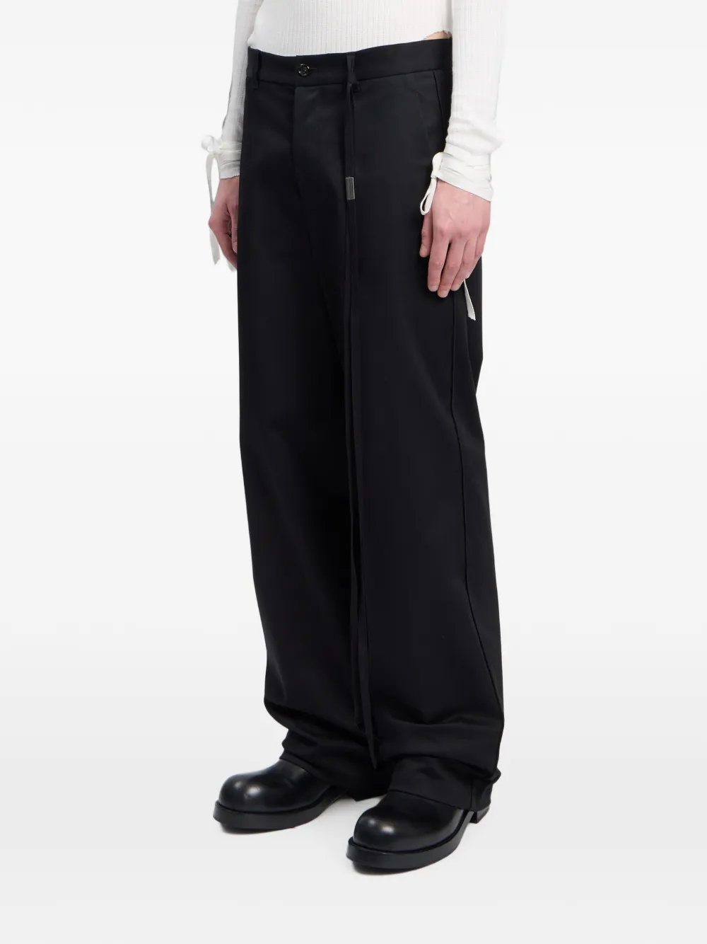 Ann Demeulemeester Katoenen straight broek Zwart