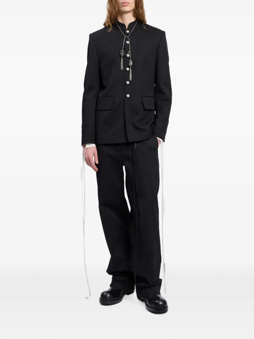 Ann Demeulemeester Katoenen straight broek Zwart