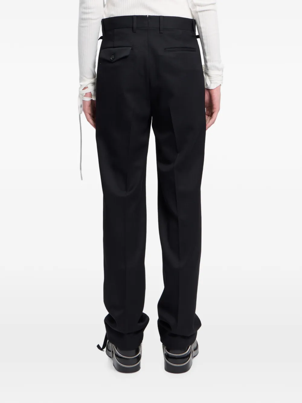 Ann Demeulemeester Wollen gabardine broek Zwart