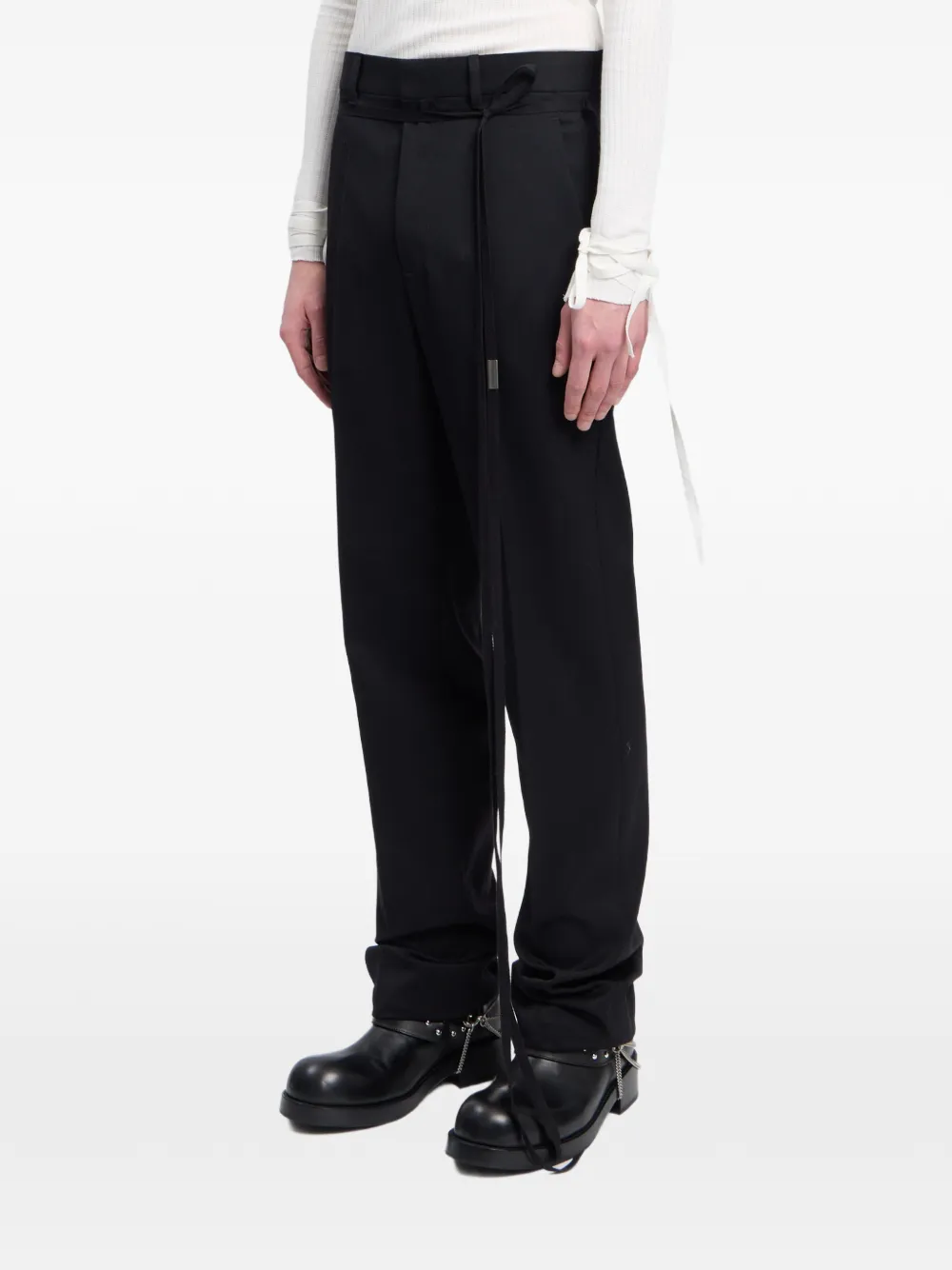 Ann Demeulemeester Wollen gabardine broek Zwart