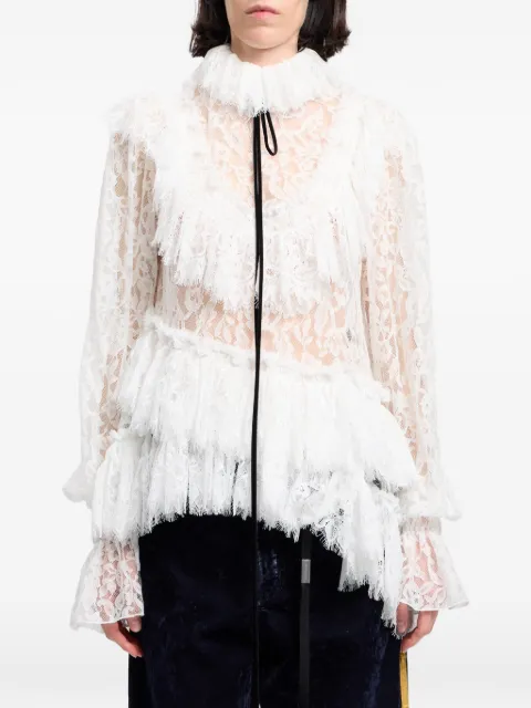 Ann Demeulemeester ruffled paisley-lace blouse