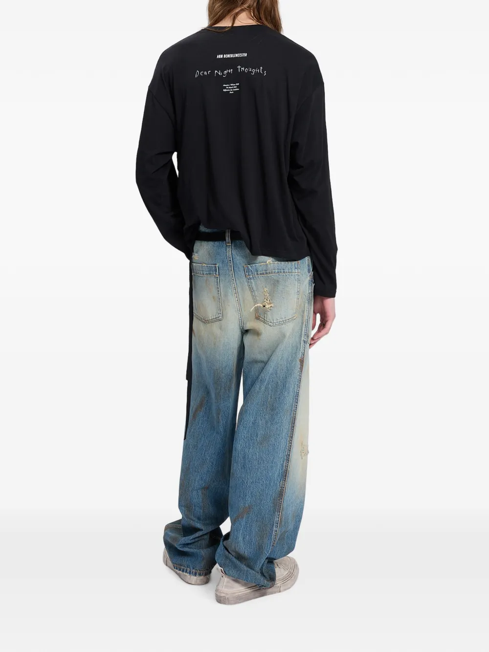 Ann Demeulemeester T-shirt met tekst Zwart