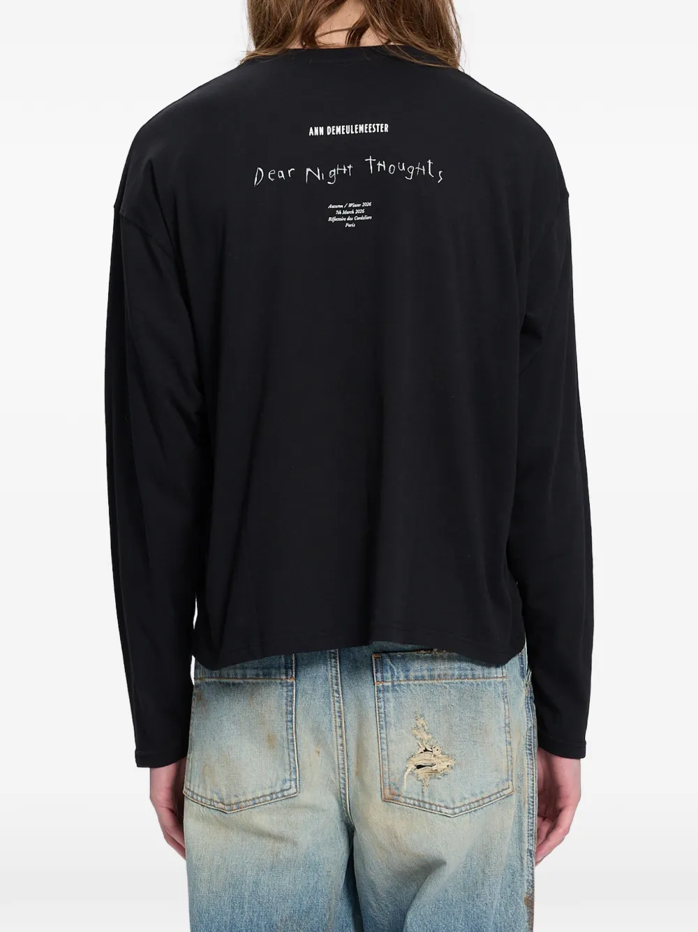 Ann Demeulemeester T-shirt met tekst Zwart