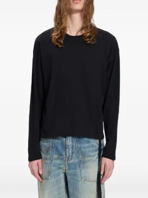 Ann Demeulemeester graphic-print long-sleeve Top | Black | FARFETCH